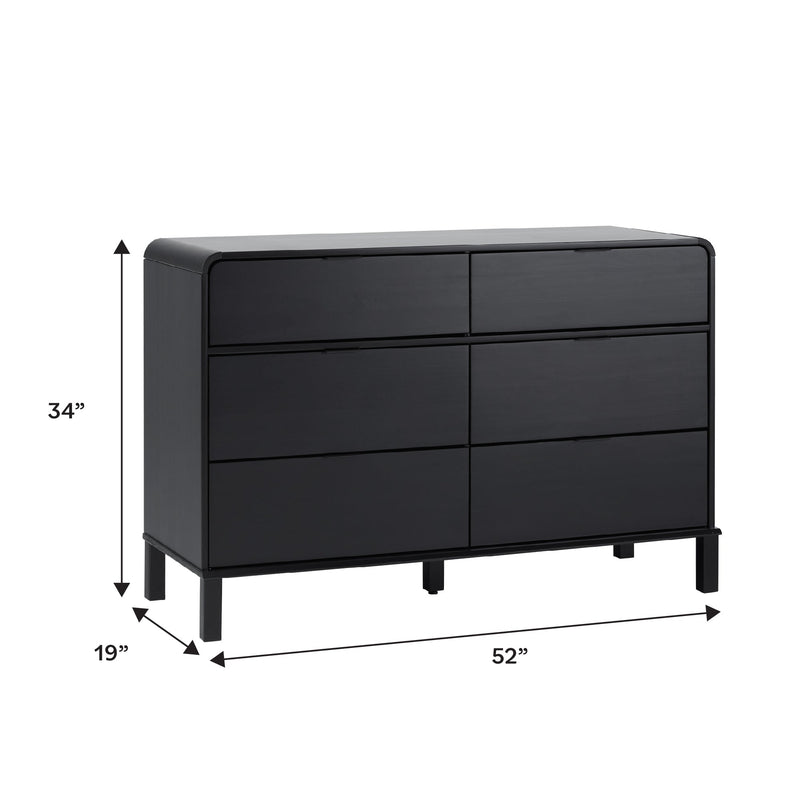 Elias 6-Drawer Contemporary Dresser with Curved Top