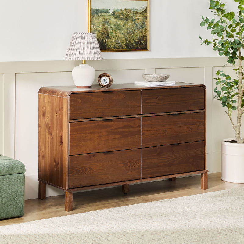 Elias 6-Drawer Contemporary Dresser with Curved Top