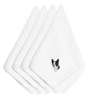 Boston Terrier Embroidered Cloth Napkins, Set of 4, Decorative Table Linens, Reusable Napkins EMBT2638NPKE
