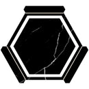 Black White 9x10 Matte Hexagon Porcelain Tile (18 pack, 8.07 sq ft/case) - Sample