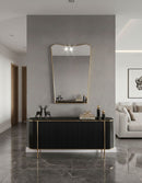 Curved Brass Mirror -  Unlacquered Brass Mirror Wall Mirror