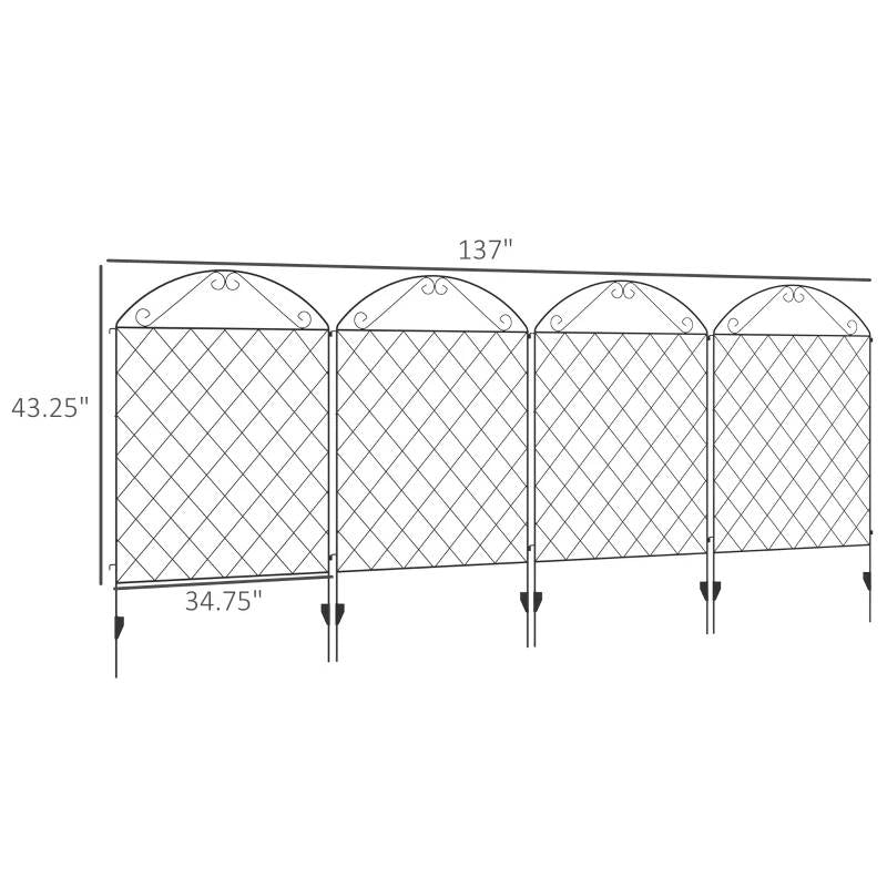4 Pack Steel Foldable Fence Arch Trellis Panel Animal Barrier, photo 4 of 4