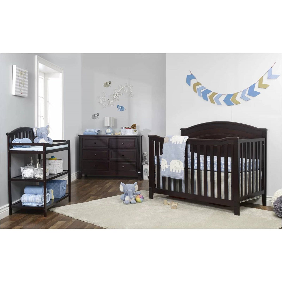 SF Home Espresso Solid Wood Convertible Crib - Toddler Bed Sold Separately, photo 3 of 5