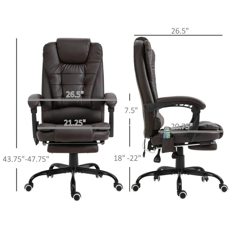 Espresso 7 Mode Vibrating High Back Executive Massage Adjustable Office Chair, photo 5 of 5
