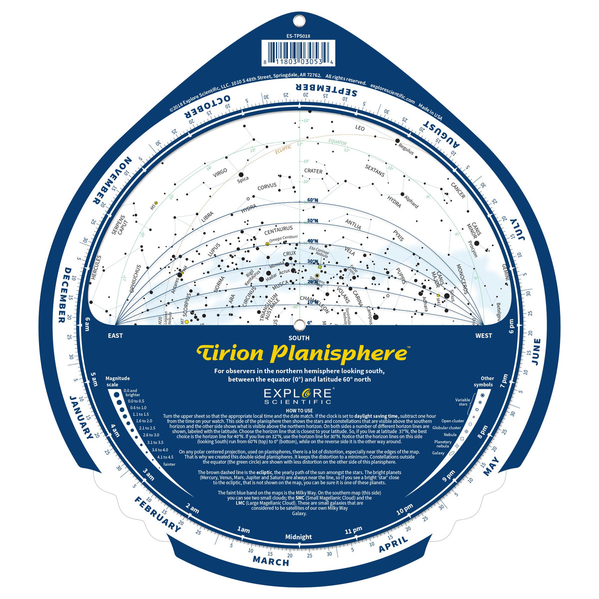 Tirion Double-Sided Multi-Latitude Planisphere, photo 2 of 4