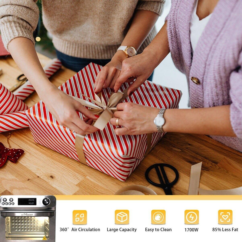 10-In-1 Air Fryer Toaster Oven, 24 QT Convection Countertop Oven Combination w/ 6 Accessories, Stainless Steel Finish, 1700W