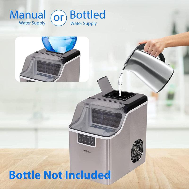 2-in-1 Water Cooler Dispenser with Built-in Ice Maker, Compact Ice  Maker Ice Scoop & Basket Self-Cleaning Timer Function