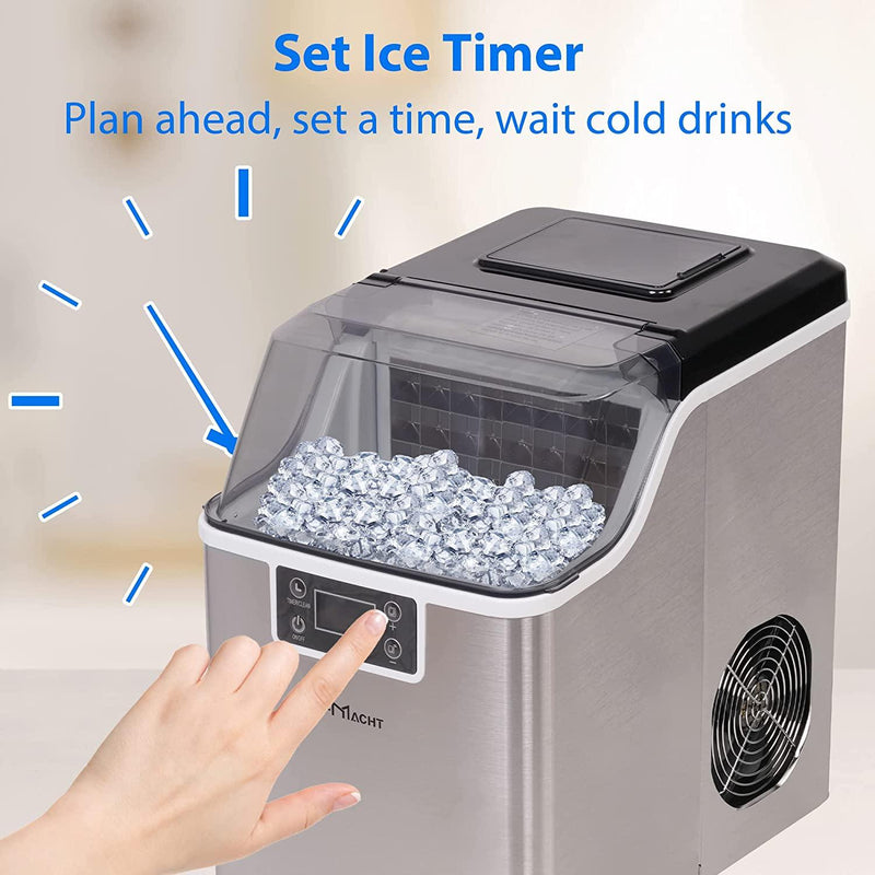 2-in-1 Water Cooler Dispenser with Built-in Ice Maker, Compact Ice  Maker Ice Scoop & Basket Self-Cleaning Timer Function