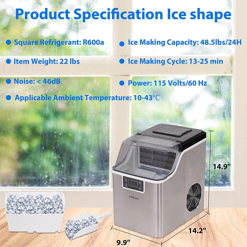 2-in-1 Water Cooler Dispenser with Built-in Ice Maker, Compact Ice  Maker Ice Scoop & Basket Self-Cleaning Timer Function