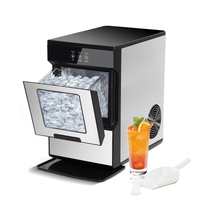 Countertop Nugget Ice Maker Machine 55lbs/24H with Self-Cleaning Function,  Ice Scoop and Drip Tray