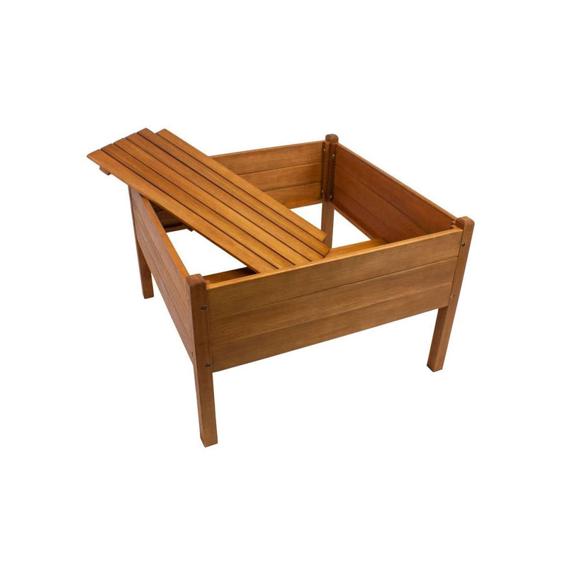 FarmHome 3ft x 3ft Raised Planter Solid Eucalyptus Garden Bed, photo 2 of 3