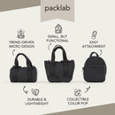 packlab Micro Nano Duffel Keychain - Black Mini Duffel Bag Coin Purse for Lip Balm, Earbuds & Everyday Essentials by Everything Mary
