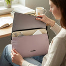 packlab Cream and Pink Laptop Sleeve with Front Pocket – Slim Padded 14 Inch Laptop Case – Minimal Computer Sleeve for Work, Travel, School & Everyday Carry by Everything Mary