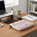 packlab Cream and Pink Laptop Sleeve with Front Pocket – Slim Padded 14 Inch Laptop Case – Minimal Computer Sleeve for Work, Travel, School & Everyday Carry by Everything Mary