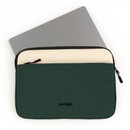 packlab Cream and Green Laptop Sleeve with Front Pocket – Slim Padded 14 Inch Laptop Case – Minimal Computer Sleeve for Work, Travel & Everyday Carry