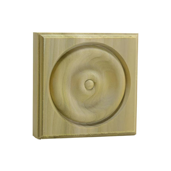 EWAP40 Rosette Casing Corner Block 1 inch x 4 inch Square Unfinished