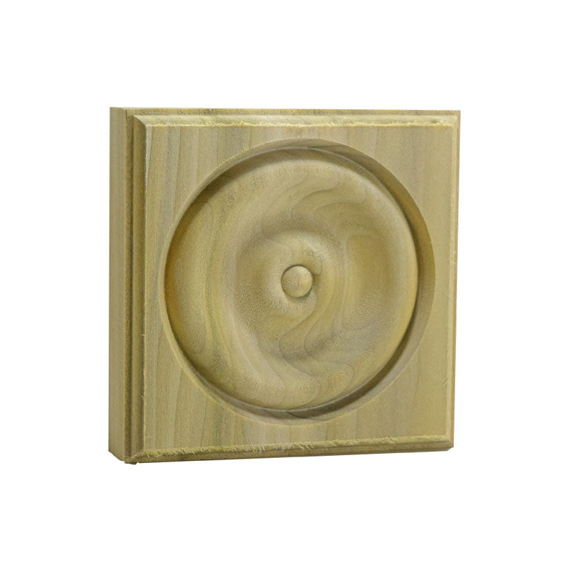 EWAP40 Rosette Casing Corner Block 1 inch x 4 inch Square