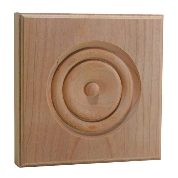 EWAP90 Rosette Casing Corner Block 1 inch x 5-1/2 inch Square Unfinished, photo 2 of 5