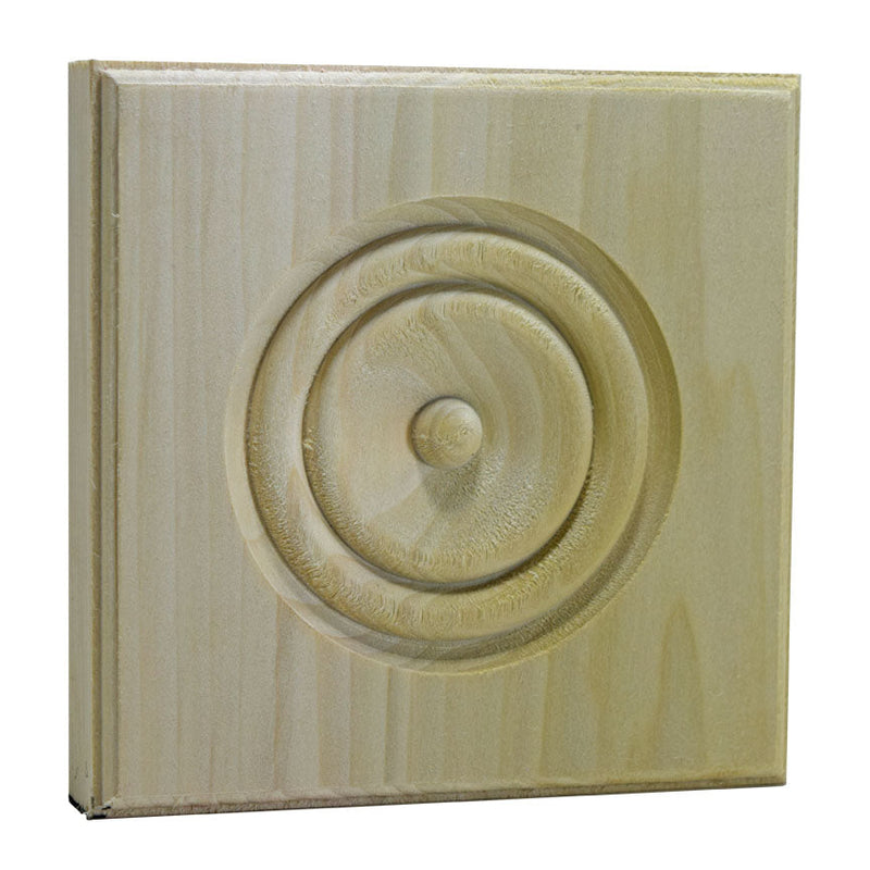 EWAP90 Rosette Casing Corner Block 1 inch x 5-1/2 inch Square