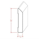 EWBB14 Beveled Edge Baseboard 3-1/2" Tall x 11/16" Moulding Unfinished