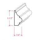 EWBC29 Colonial 1-1/2" Tall x 3/4" Base Cap Moulding. Unfinished