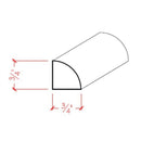 EWBS12 Baseboard Shoe 3/4" x 3/4" Quarter Round. Unfinished