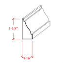 EWBS14 Baseboard Shoe 1-1/8" Tall x 9/16" Colonial Trim. Unfinished