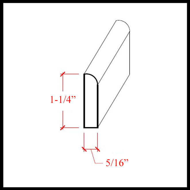 EWBS16 Baseboard Shoe Flat with Radius and Doorstop