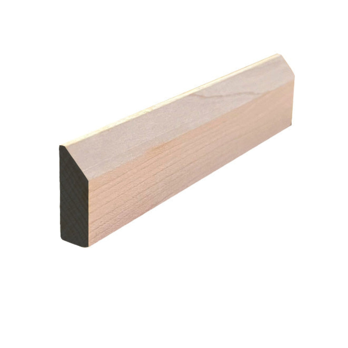 EWBS21 Baseboard Shoe 1-1/8" Tall x 3/8" Beveled Edge. Unfinished, photo 3 of 6