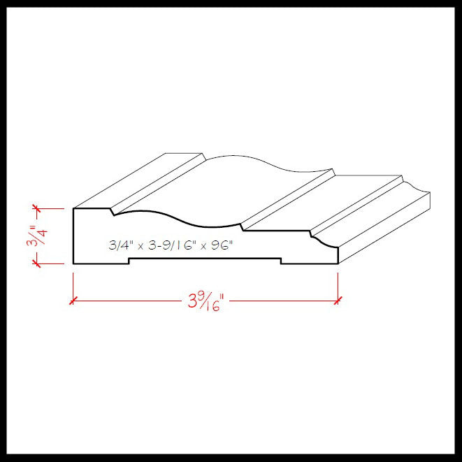 EWCA12 Colonial 3-1/2 inch Casing Trim Moulding