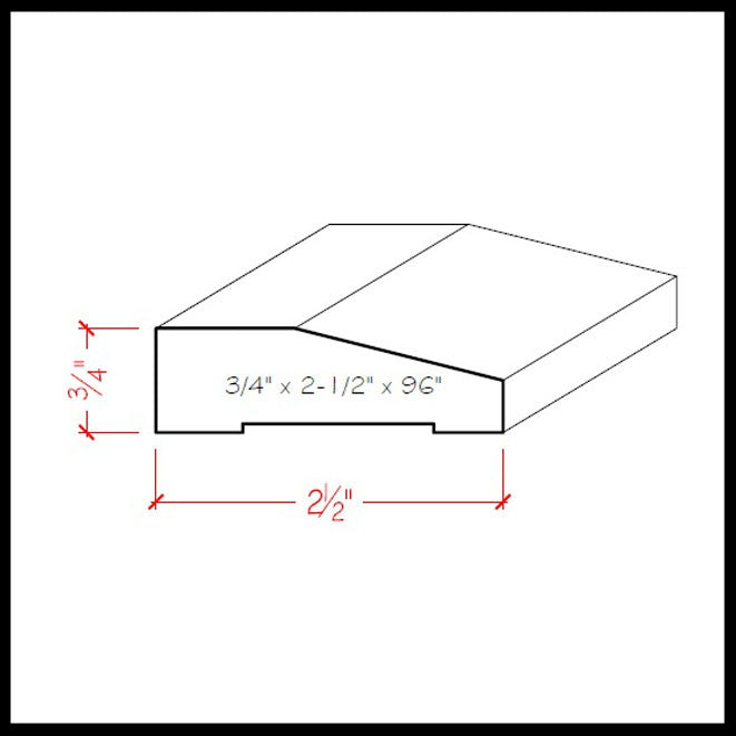 EWCA41 Beveled 2-1/2 inch Casing Trim Moulding