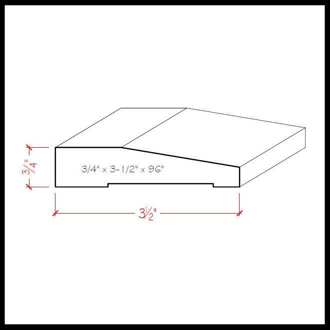 EWCA42 Beveled 3-1/2 inch Casing Trim Moulding