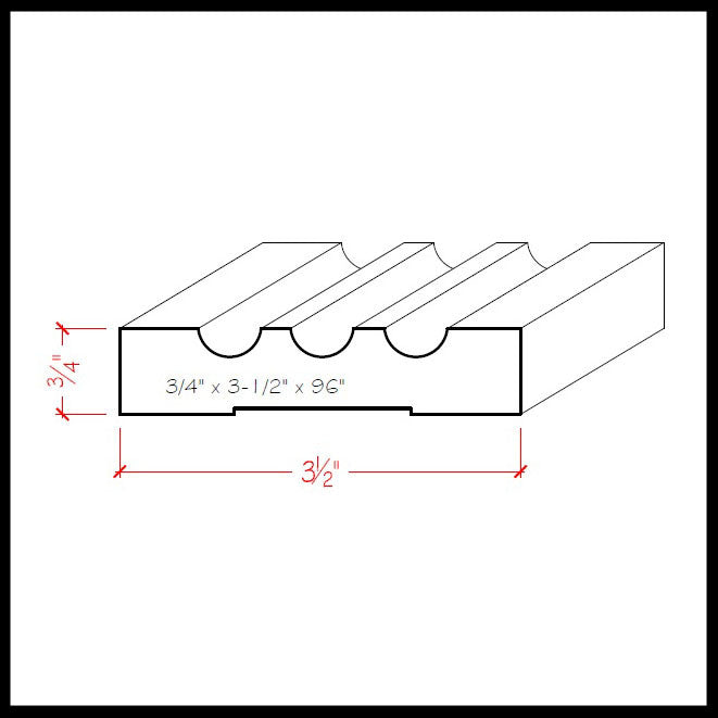 EWCA46 Fluted 3-1/2 inch Casing Trim Moulding