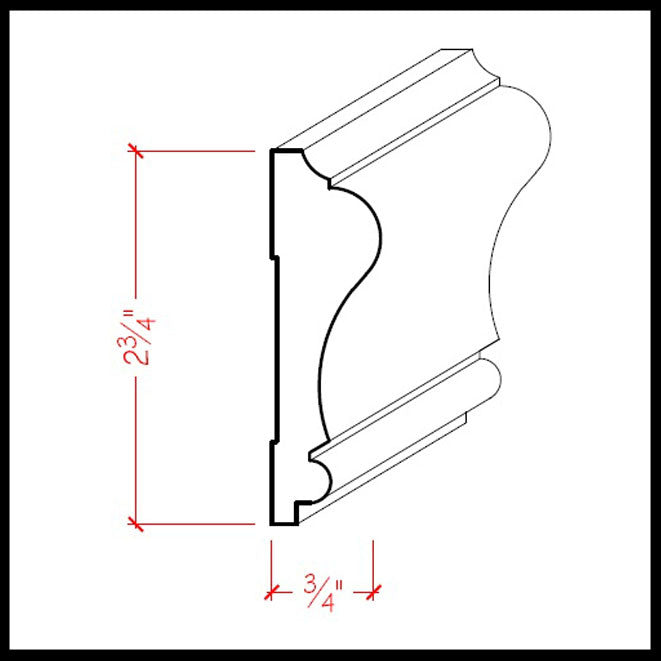 EWCH11 Colonial Chair Rail Trim Moulding