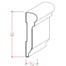 EWCH17 Colonial Chair Rail 3-1/4" Tall x 13/16" Moulding. Unfinished
