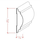 EWCH20 Traditional Chair Rail 2-3/4" Tall x 11/16" Trim. Unfinished