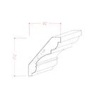 EWCR20 Crown 3/4" x 3-5/8" Unfinished 2-3/4" High x 2-1/4" Deep