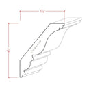 EWCR28 Crown 1-1/16" x 6-1/8" Unfinished 4-3/4" High x 3-7/8" Deep