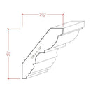 EWCR30 Crown 7/8" x 4-1/2" Unfinished 3-1/2" High x 2-7/8" Deep