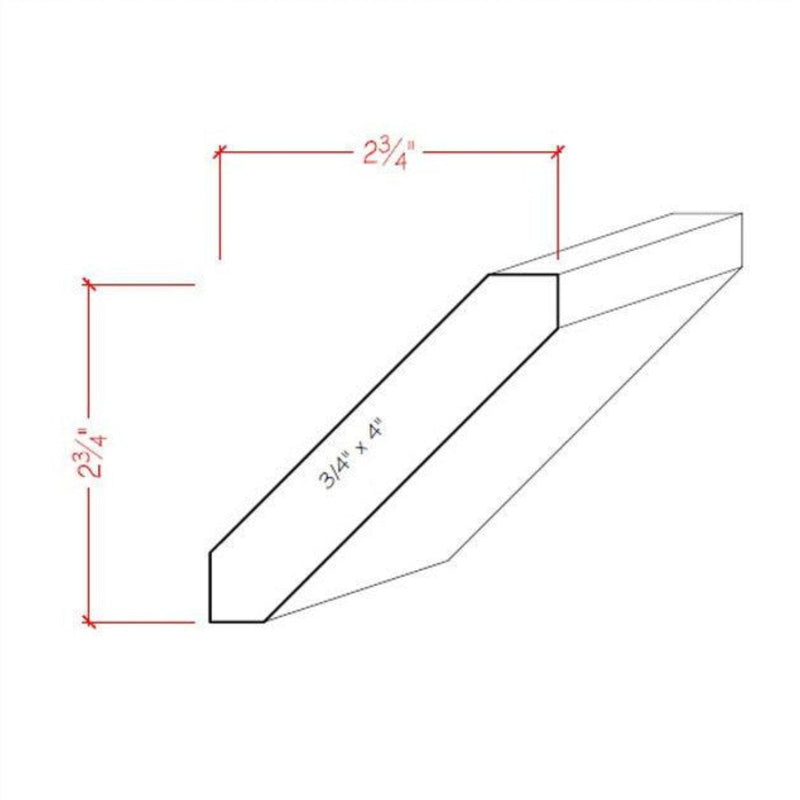 EWCR38 Crown 3/4" x 4" Unfinished 2-3/4" High x 2-3/4" Deep
