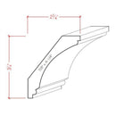 EWCR43 Cove Crown 7/8" x 4-1/4" Unfinished 3-1/4" High x 2-3/4" Deep