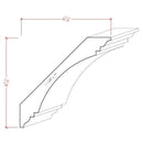 EWCR46 Cove Crown 1-1/8" x 7" Unfinished 4-7/8" High x 4-7/8" Deep