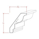 EWCR47 Colonial Crown 3/4" x 4" Unfinished 3" High x 2-5/8" Deep