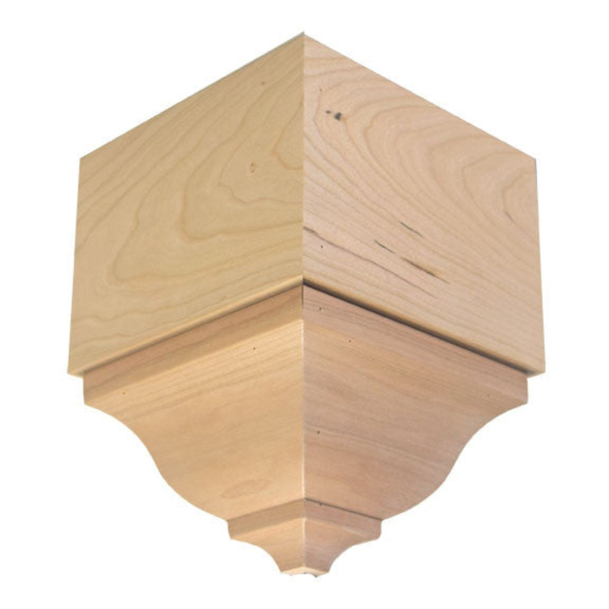 EWCR83 Crown Outside Corner Block 4-1/4" Tall x 3" deep 6" Face Unfinished, photo 2 of 5