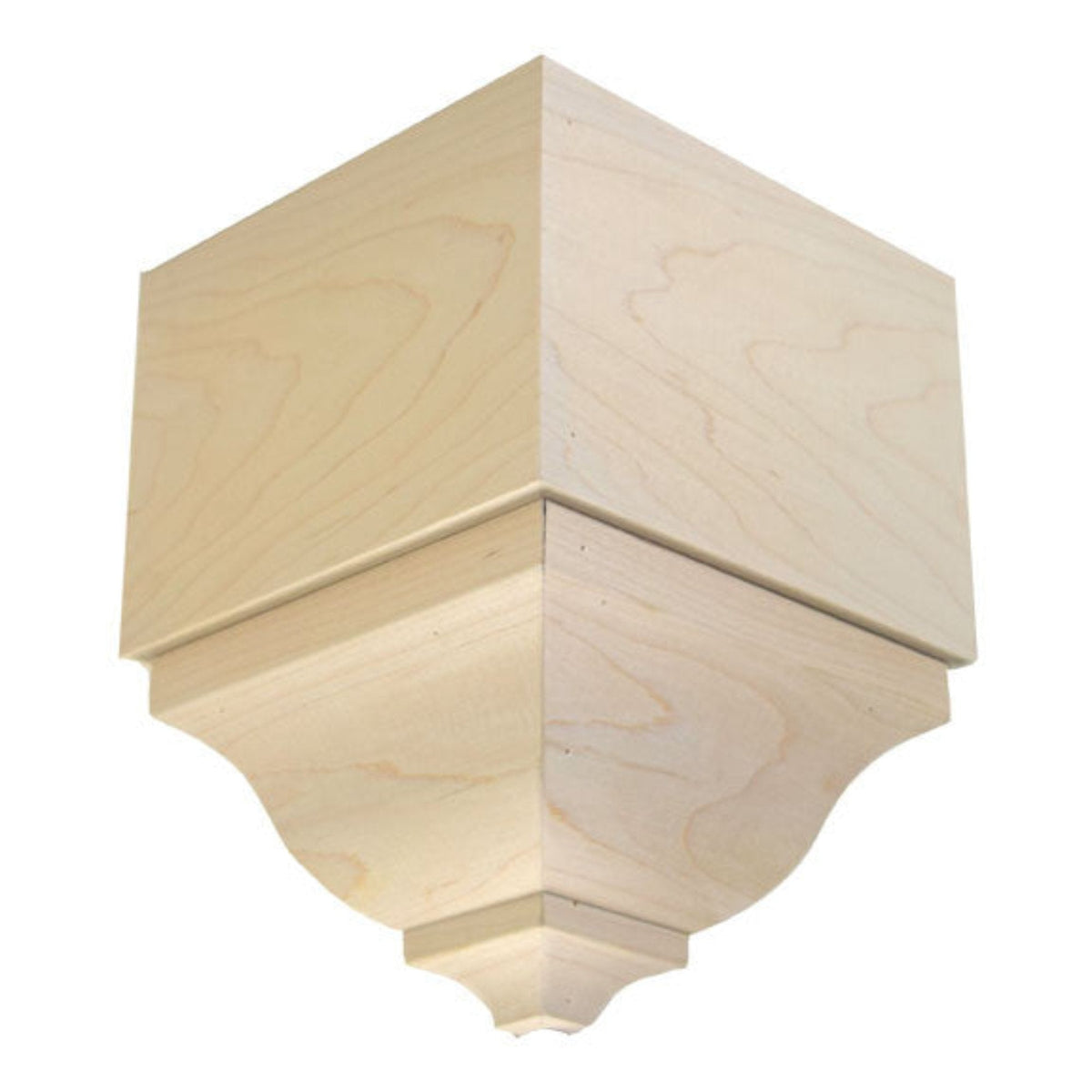 EWCR83 Crown Outside Corner Block 4-1/4" Tall x 3" deep 6" Face Unfinished, photo 3 of 5