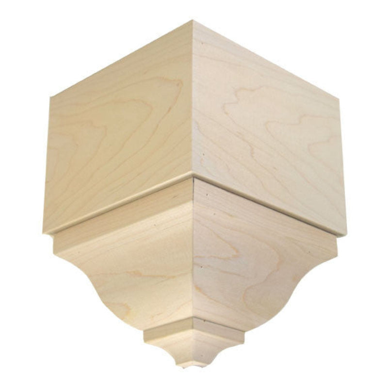 EWCR83 Crown Outside Corner Block 4-1/4" Tall x 3" deep 6" Face Unfinished