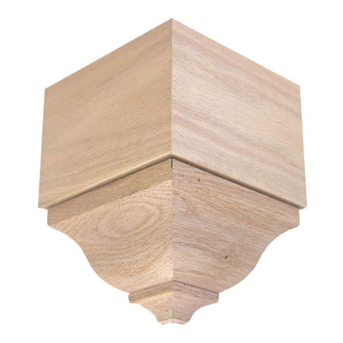 EWCR83 Crown Outside Corner Block 4-1/4" Tall x 3" deep 6" Face Unfinished, photo 4 of 5