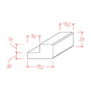 EWLR11 Kitchen Cabinet Light Rail 1-1/2" Wide x 7/8" Trim. Unfinished