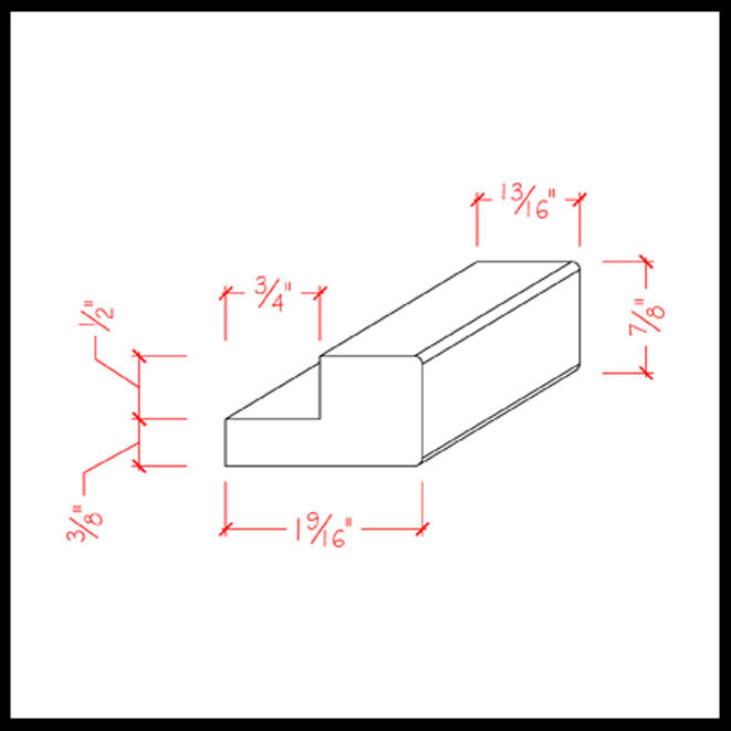 EWLR11 Kitchen Cabinet Square Light Rail Moulding