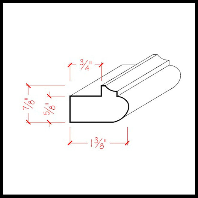 EWLR12 Kitchen Cabinet Light Rail Nose and Cove Moulding